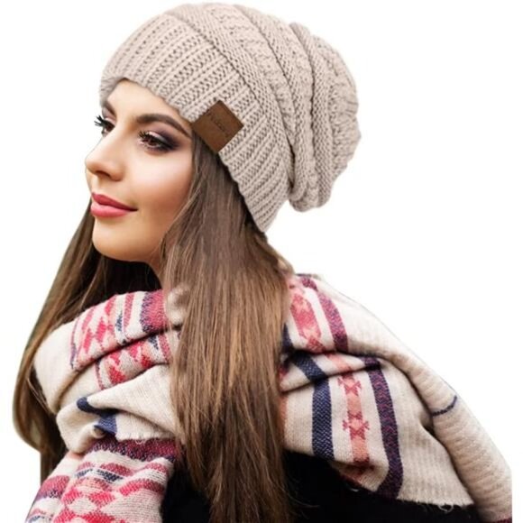 3 Pack Slouchy Beanies Oversized Knit Warm Winter Hats - Picture 3 of 6